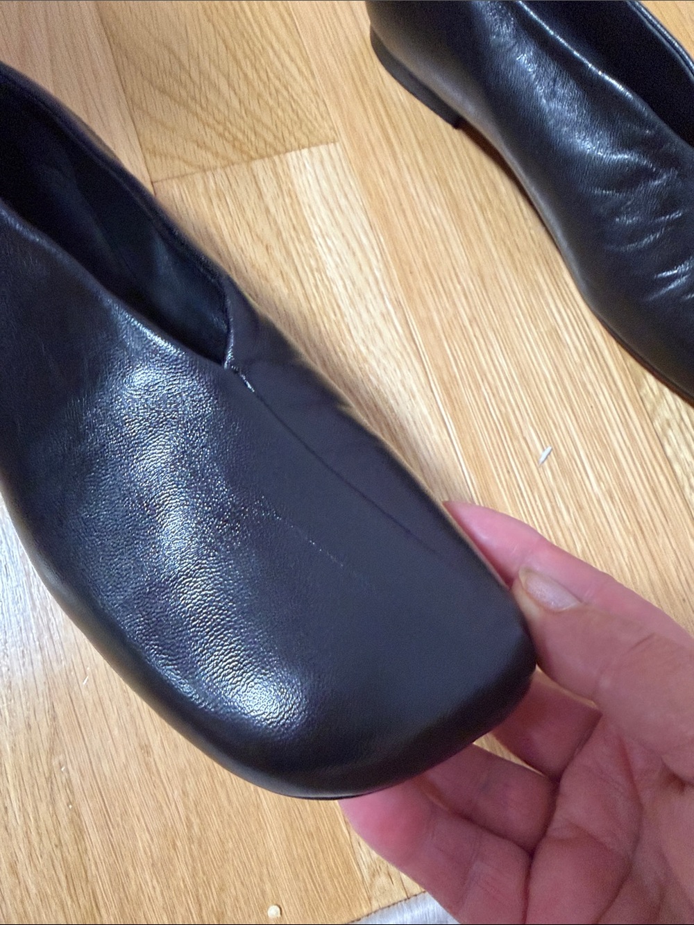 Fabrizio Chino Black Leather Slip-On Women's Flats.Made in Italy. - Picture 3 of 8
